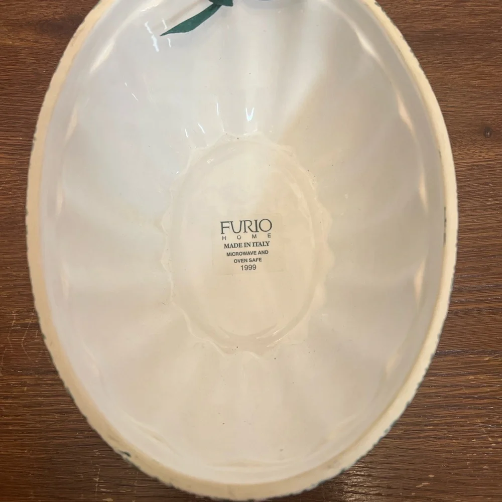 Furio Home Italy Christmas Tree Oval Serving Bowl 1999